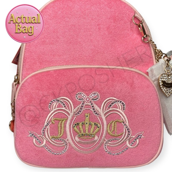 Juicy Couture Exclusive Pink Lemonade “Lovers Club” Terry Backpack ? Bling main image 10